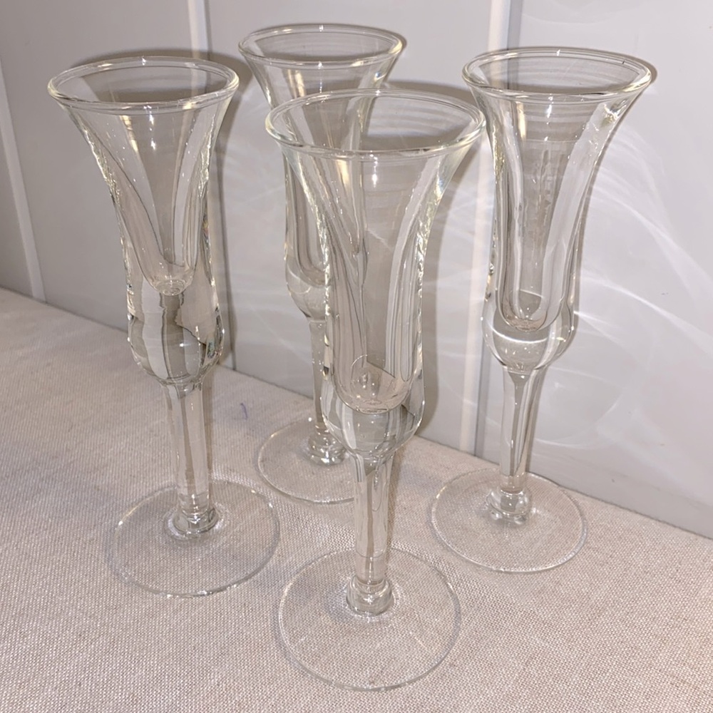 Vintage cordial glasses Holmegaard Tulip Shaped Glasses Clear MCM set of 4